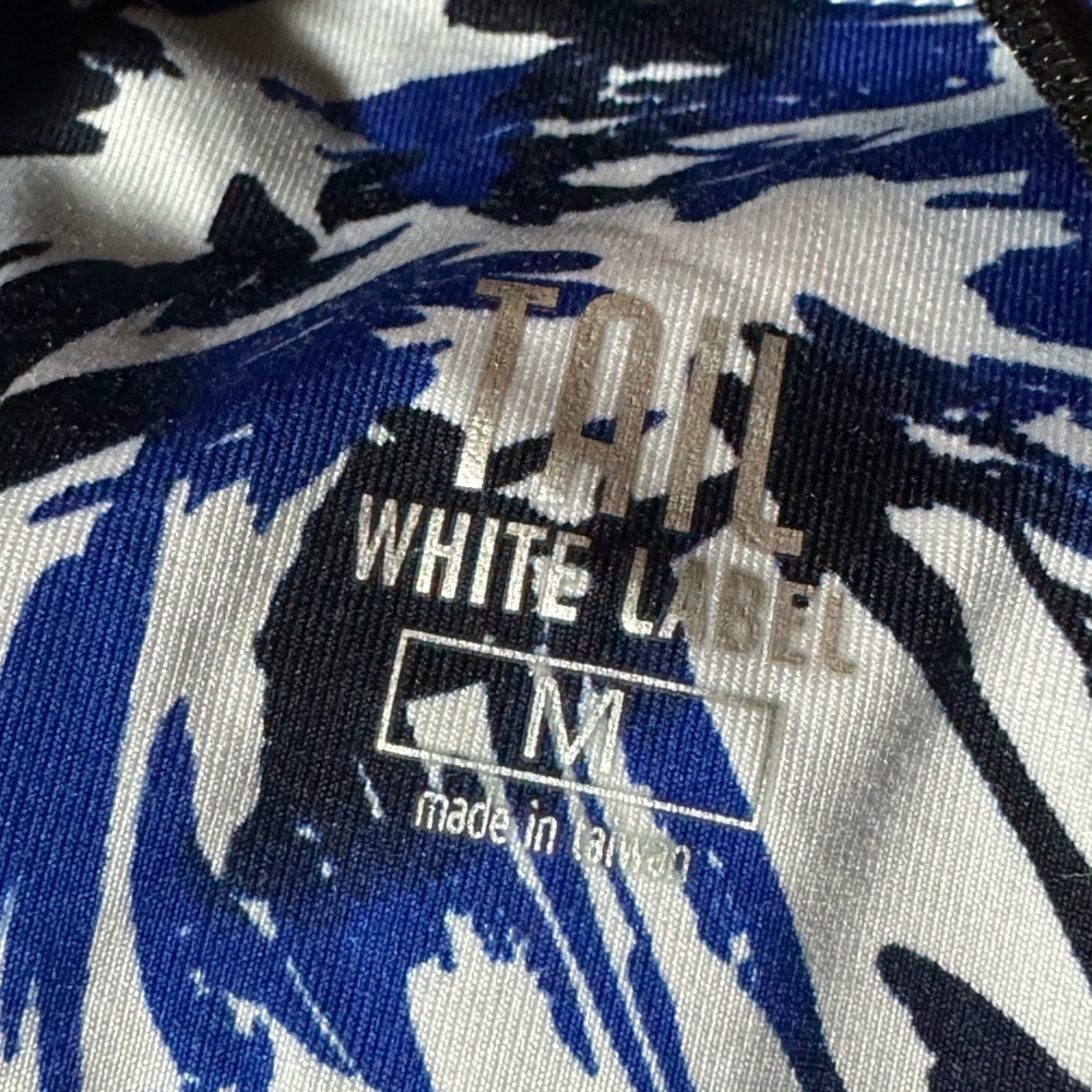 Tail Activewear Blue Black White Palmeria Print 1/4 Zip Long Sleeve Golf Top-MED - Picture 5 of 9